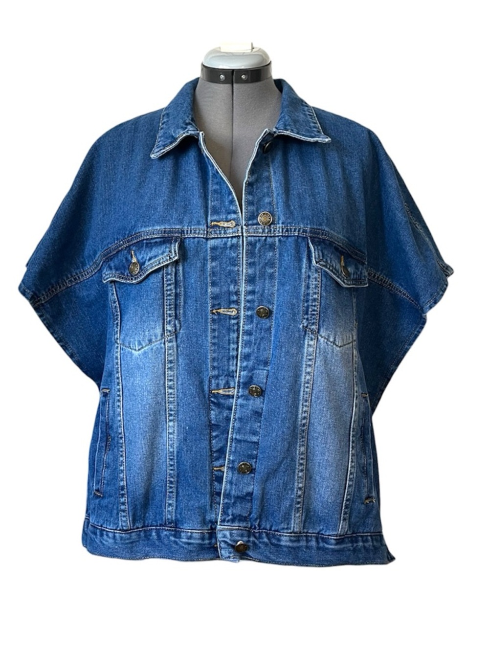 Sleeveless Jean Jacket Vest XXL